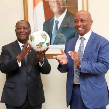 ph.ouattara et motsepe CAN 2023 – Le Président Alassane Ouattara rassure Patrice Motsepe
