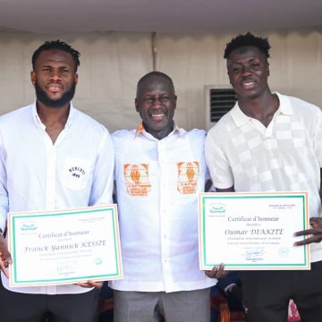 ph. bictogo et éléphants de yopougon 1 Les Eléphants vainqueurs de la CAN 2023 – Le maire Adama Bictogo honore Franck Kessié et Oumar Diakité, deux fils de Yopougon