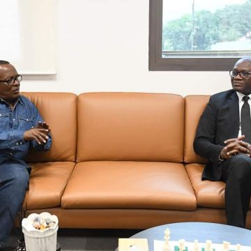 ph.visite ministre congo du sport CAN 2023 / Avant Côte d’Ivoire-RDC – Le ministre des sports et des loisirs du Congo chez le ministre Adjé Metch Silas