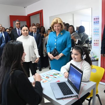 ph.visite dominique ouattara maroc 2 Lutte contre la surdité – La Première Dame, Dominique Ouattara, visite le Centre pour sourds et malentendants de la Fondation Lalla Asmaa à Rabat