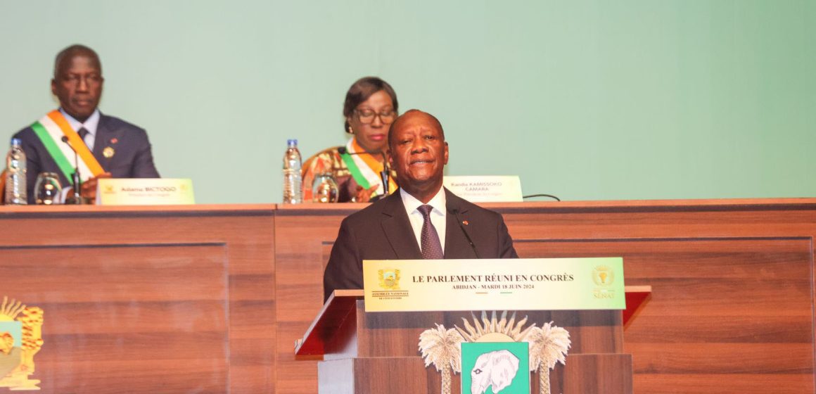 ph. alassane ouattara discours congrès 2024 Discours sur l’état de la Nation – Le suspense maintenu sur la candidature d’Alassane Ouattara pour 2025