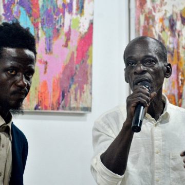 ph.exosition koffi artiste Peinture / Vernissage de l’exposition « L’Autre Monde » à Houkami Guyzagn – Isidore Koffi, exposant : « Le travail que je propose est une forme d’introspection »